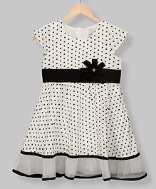 Young Birds Short Sleeves Polka Dot Print Dress - White Young Birds Short Sleeves Polka Dot Print Dress - White