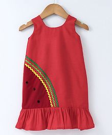 Polka Dots Sleeveless Watermelon Dress - Red Polka Dots Sleeveless Watermelon Dress - Red