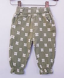 Aww Hunnie Flowers Printed Full Length Bottom - Grey Aww Hunnie Flowers Printed Full Length Bottom - Grey