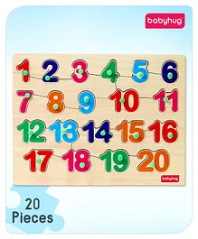 Babyhug Wooden Number Puzzle Multicolour - 20 Pieces