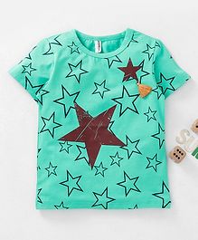 Baobaoshu Half Sleeves T-shirt Star Print - Green Baobaoshu Half Sleeves T-shirt Star Print - Green