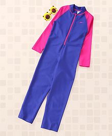 Speedo Full Sleeves Legged Swim Suit - Pink Blue Speedo Full Sleeves Legged Swim Suit - Pink Blue