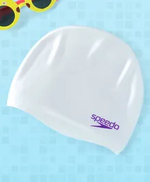 Speedo Silicone Moulded Junior Swim Cap - White