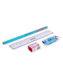 Doms Tri Power Stationery Set - 4 Pieces (Color May Vary)