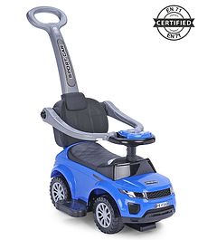 Babyhug Sporty Plus 3 in1 Manual Ride On Car With Parent Push Bar - Blue