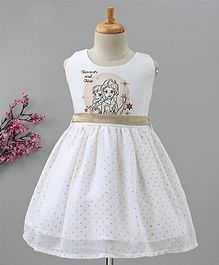 Peppermint Elsa & Anna Print Sleeveless Dress - Off White Peppermint Elsa & Anna Print Sleeveless Dress - Off White