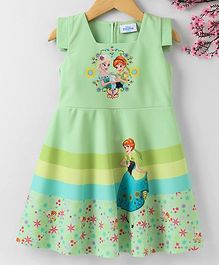 Peppermint Flower & Princess Print Sleeveless Dress - Green Peppermint Flower & Princess Print Sleeveless Dress - Green