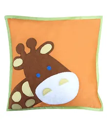 Abracadabra Cushion With Fillers Giraffe Patch - Orange