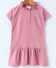 Eimoie Short Sleeves Solid Dress - Light Pink Eimoie Short Sleeves Solid Dress - Light Pink