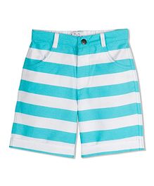 Young Birds Knee Length Striped Shorts - Light Blue Young Birds Knee Length Striped Shorts - Light Blue