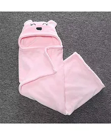 Brandonn Hooded Baby Wrapper Cum Blanket - Pink