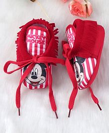 Mickey Mouse Booties Striped - Red Mickey Mouse Booties Striped - Red