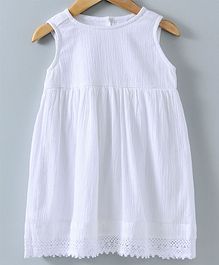 Spring Bunny Solid Sleeveless Dress - White Spring Bunny Solid Sleeveless Dress - White