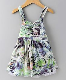 Spring Bunny Abstract Print Sleeveless Dress - Multicolor Spring Bunny Abstract Print Sleeveless Dress - Multicolor