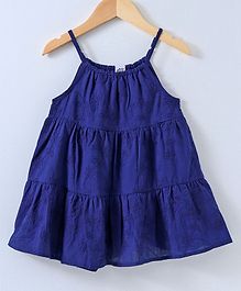 Spring Bunny Flower Embroidered Sleeveless Dress - Navy Blue Spring Bunny Flower Embroidered Sleeveless Dress - Navy Blue