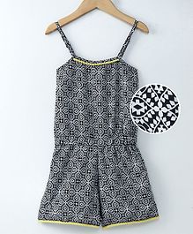 Spring Bunny Design Printed Sleeveless Jumpsuit - Black Spring Bunny Design Printed Sleeveless Jumpsuit - Black