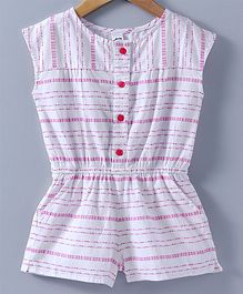 Spring Bunny Embroidered Sleeveless Jumpsuit - White Spring Bunny Embroidered Sleeveless Jumpsuit - White