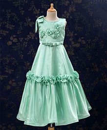 Bluebell Sleeveless Ankle Length Party Dress Floral Motif - Sea Green Bluebell Sleeveless Ankle Length Party Dress Floral Motif - Sea Green