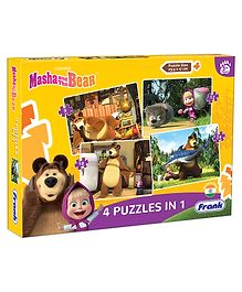 Masha and The Bear - Bear Jigsaw Puzzle Multicolour Set of 4 - 63 Pieces - 70202