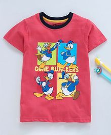 Tambourine Donald Duck Print Half Sleeves Tee - Pink Tambourine Donald Duck Print Half Sleeves Tee - Pink