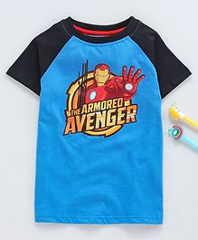 Tambourine Avengers Print Half Raglan Sleeves - Blue Tambourine Avengers Print Half Raglan Sleeves - Blue