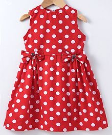 Kapaasa Polka Dot Print Sleeveless Dress - Red Kapaasa Polka Dot Print Sleeveless Dress - Red