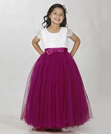 Indian Tutu Sleeveless Lace Work Ball Gown - Purple Indian Tutu Sleeveless Lace Work Ball Gown - Purple