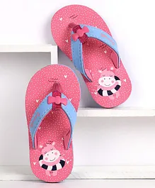 Cute Walk by Babyhug Flip Flops With Back Strap Hippo Print - Pink Cute Walk by Babyhug Flip Flops With Back Strap Hippo Print - Pink