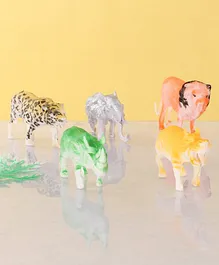 Wild Animal Figurines Set of 6 - Multicolour
