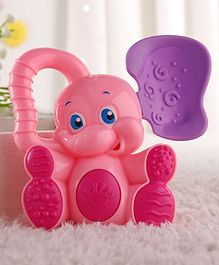 Babyhug Elephant Toy Rattle Pink - Length 12 cm