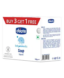Chicco Baby Moments Soap Pack Of 4 - 125 gm each