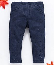 OVS Beads Embellished Hem Full Length Pants - Navy Blue OVS Beads Embellished Hem Full Length Pants - Navy Blue