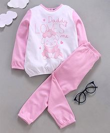 OVS Sheep Print Full Sleeves Night Suit - Pink OVS Sheep Print Full Sleeves Night Suit - Pink