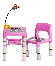 NHR Table Chair Set With LED Light - Pink