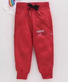Bonkerz Full Length Mama Is My Bestie Print Track Pants - Red Bonkerz Full Length Mama Is My Bestie Print Track Pants - Red
