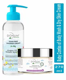 Donum Naturals Baby Combo of Tear Free Body Wash & Therapeutic Dry Sensitive Moisturizing Cream - 220 ml & 50 gm