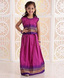 Bhartiya Paridhan Jacquard Design Lehenga Choli Set With Silk Border - Purple Bhartiya Paridhan Jacquard Design Lehenga Choli Set With Silk Border - Purple