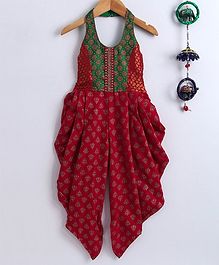 Twisha Flower Print Sleeveless Jumpsuit - Red Twisha Flower Print Sleeveless Jumpsuit - Red