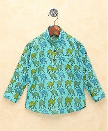 Lil Pitaara Camel Print Full Sleeves Kurta - Light Blue Lil Pitaara Camel Print Full Sleeves Kurta - Light Blue