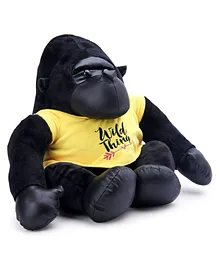 Dimpy Stuff Gorilla Soft Toy With T Shirt Black Yellow - Height 42 cm
