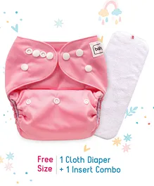 Babyhug Free Size Reusable Cloth Diaper With Insert - Pink