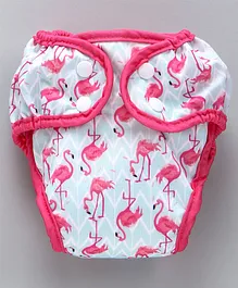 Paw Paw Reusable Diaper Flamingo Print - Pink