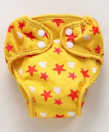 Paw Paw Reusable Diaper Starfish Print - Yellow