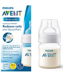 Avent Classic Anti Colic Bottle I Ideal for 0 Month+ I New Born Flow I BPA Free - 125 ml