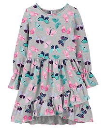 Carter's Butterfly Ruffle Jersey Dress - Grey Carter's Butterfly Ruffle Jersey Dress - Grey