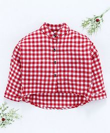 Kookie Kids Full Sleeves Checks Shirt - Red White Kookie Kids Full Sleeves Checks Shirt - Red White