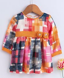 Yellow Duck Abstract Print Full Sleeves Dress - Yellow Yellow Duck Abstract Print Full Sleeves Dress - Yellow