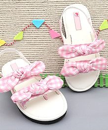 D'chica Checkered Double Bow Knot Sandals - Light Pink D'chica Checkered Double Bow Knot Sandals - Light Pink