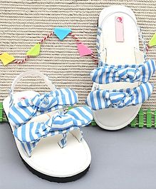D'chica Checkered Double Bow Knot Sandals - Light Blue D'chica Checkered Double Bow Knot Sandals - Light Blue