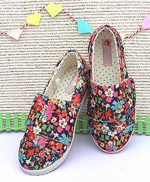 D'chica Floral Print Velcro Closure Shoes - Multi Colour D'chica Floral Print Velcro Closure Shoes - Multi Colour